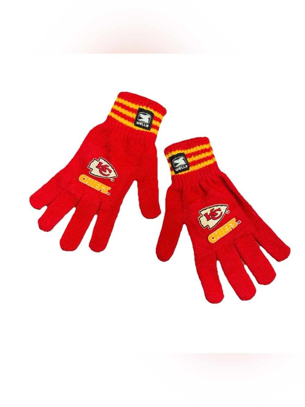 Vintage Wells Lamont Kansas‎ City Chiefs Gloves RED USED